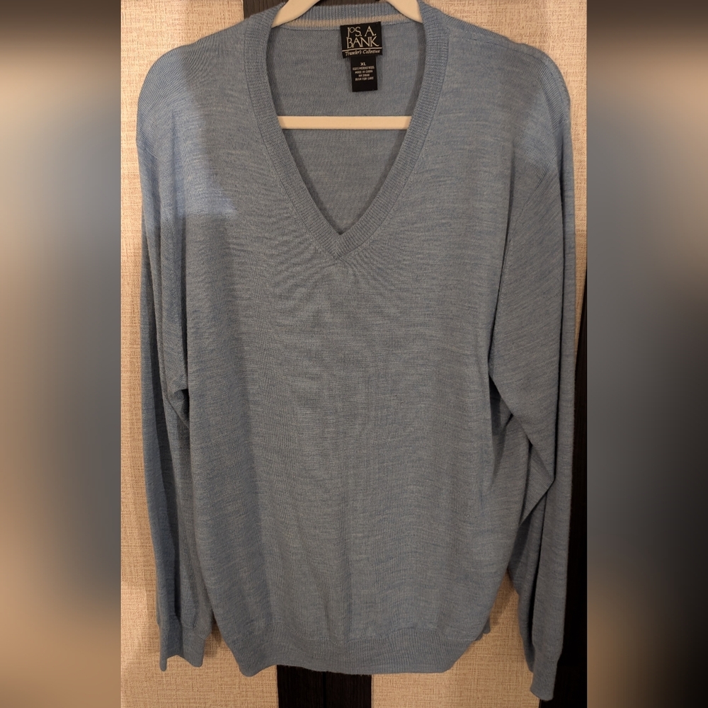 Jos. A. Bank Light Blue V-Neck Sweater